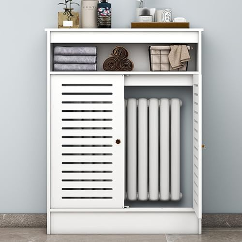 Modern PVC Radiator Cover & Grill Shelf, Decorative Heating Cabinet for Home & Office, Stylish Protective Cover (L90xH100xW20cm) - Enhance Your Space!