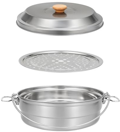 Pentole a vapore in acciaio inox 304 con coperchio per zuppa da cucina, cottura a vapore, perfette per verdure e zuppe