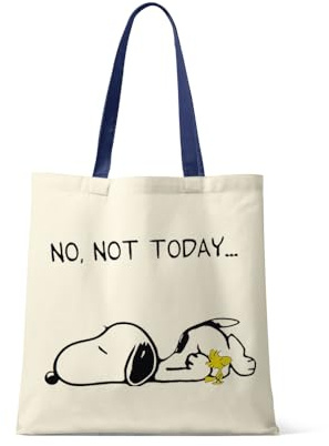 Giftme No Not Today Dog Birthday, Christmas, Secret Santa Stocking Filler, Reusable Bag, Shopping Bag, Tote Bag. (French Navy Handle)