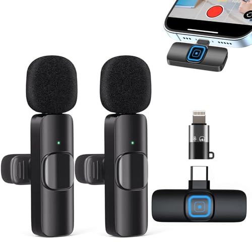 Microfono Inalambrico Solapa para iPhone y Android, Lavalier Pro para Vloggers Streamers YouTubers e Influencers, Micro con Reducción de Ruido para TikTok Instagram Reels Entrevistas y Vlogs, Negro
