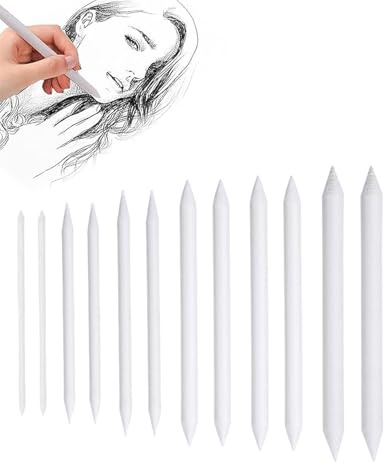 WINXMIN 12 Stück Papierwischer Set,Papierwischer Bleistift um Zeichnen,verblender stift,papierwischer zum zeichnen,Blendende Stümpfe und Tortillions Set,für Skizze,Kunst,Zeichnen,Künstler,Basteln