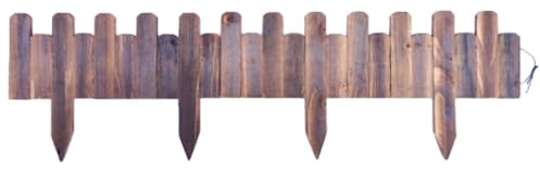 CALLARON Valla Decorativa de Madera para Jardín en Color Café, Bordura Resistente y Flexible Que Protege Plantas, Frutas y Arbustos Hogar y Decoración Exterior