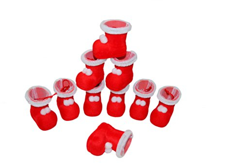 Helmecke & Hoffmann * 10 kleine Deko Mini Nikolausstiefel ca. 5 cm