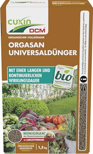 CUXIN DCM ORGASAN UNIVERSALDÜNGER - Mit MINIGRAN® TECHNOLOGY - Universaldünger - Bio Dünger - Langzeitdünger - organischer NPK-Dünger - 1,5 KG