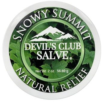 Snowy Summit Handmade Alaska Devil's Club Salve - Skin Ointment with Light Scent, Premium Herbal Formula - USA Made, Tradition Inspired Muscle Rub - 2 oz. Jar