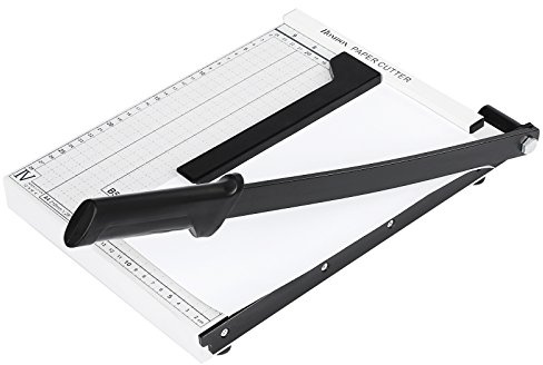 A4 Papierschneider Fotoschneider Hebelschneider Papierschneidemaschine Schneidegerät aus Metall 325 x 255mm Schnittlänge 470mm, Weiß