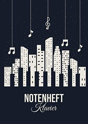 Notenheft Klavier: DIN A4 - 100 Seiten - Blanko Notenblock - Anfänger und Fortgeschrittene - Große Lineatur - Musik Schreibheft - Leere Notensysteme