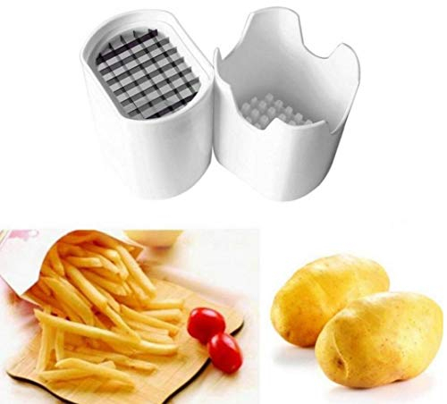 Hotaden Potato Chips Cutting Box Press Cutter Cup Plastic Slicer Chopper Chips French Fries Making Tool Potato Cutting Kitchen Gadgets