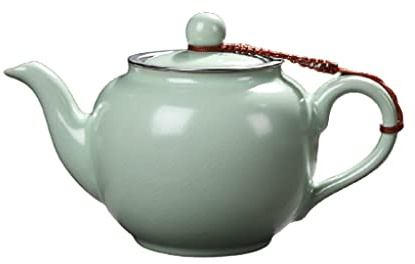 Dzwyc Tetera Cerámica 510ml Botella de agua para el hogar con infusor de vidrio resistente al calor perfecto para té y café (Capacity : 510ml, Color : Cyan)