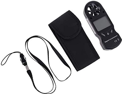 JJJ 8 en 1 Anemómetro Digital LCD Pantalla LCD Termómetro Velocidad de Viento Escalofrío Presión Barométrica Altitud Punto de rocío Medición del Tiempo al Aire Libre (Color : Black)