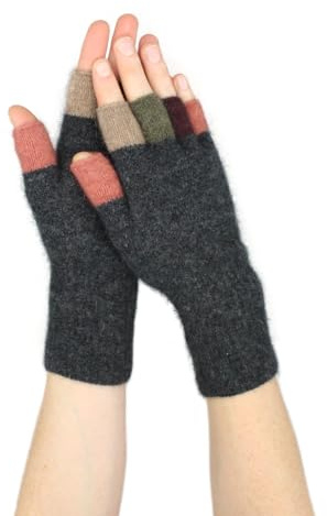 Native World Damen Possum Merinowolle Fingerlose Handschuhe - weich, extrem warm für den Winter, anthrazit, One size