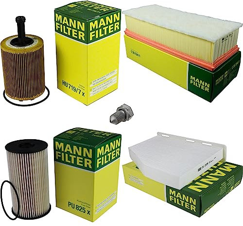 EISENFELS Filter Set Inspektionspaket erstellt mit MANN-FILTER Ölfilter HU 719/7 x, Luftfilter C 35 154/1, Kraftstofffilter PU 825 x, Innenraumfilter CU 2939, Verschlussschraube