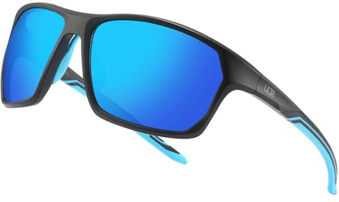 ULTR Sonnenbrille für Herren und Damen – Sport Sonnenbrille für Herren Polarisiert mit UV 400 Schutz – Leichte Sportbrille mit verspiegelten Gläsern und Anti-Slip-Pads
