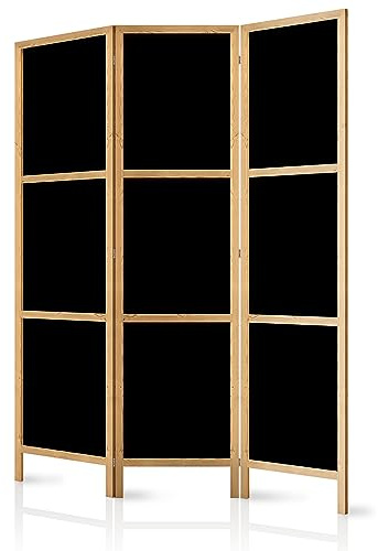 murando - Paravent Raumteiler Holz, 135x172 cm, 3-teilig, Wohnzimmer, Büro | Mobiler Sichtschutz, sofort einsatzbereit, Holzrahmen, ideal fürs Wohnzimmer oder Büro, geruchsneutral, lichtbeständig