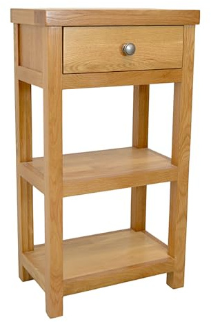 GROFurniture Oak Console Table, Solid Oak Console Table with narrow shelf, Hallway Cabinet, Radiator Table, Telephone Table