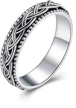 Bague Fidget en Argent Sterling pour Femme - Bague Spinner Anti-Anxiété - Cadeau de Bijouterie pour Femme, Argent, Aucune pierre précieuse