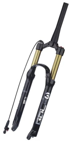 26/27,5/29-Zoll-Mountainbike-Federgabel Magnesiumlegierung Stoßdämpfende Fahrradgabel 9mm Schnellspanner 120mm Federweg Konisches Rohr Scheibenbremse Ferngesteuerte Lockout-Luftgabeln ( Size : 29 )