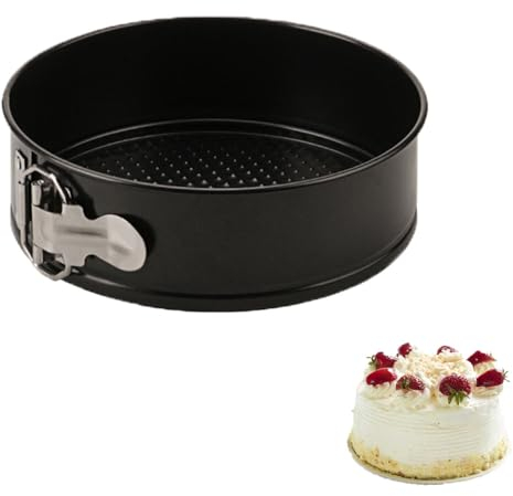 HZYUEKUN 6 Inch Springform Cake Tin, Non Stick Cake Pan for Baking Cheesecake Basque, 16 cm Springform Latch and Loose Base Removable Bottom, Round Cake Tin for Restaurants Home and Kitchen