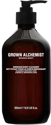 Grown Alchemist Energize Body Cleanser, Chamomile, Bergamot, Rose - Organic Body Wash, Sensitive Exfoliating, Moisturising - Natural Bathing Cleansers, Luxury Antioxidant Shower Gels