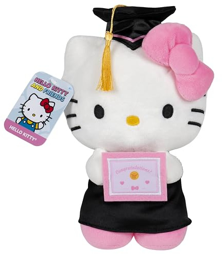 Jazwares Hello Kitty and Friends, 8-Inch Graduation Hello Kitty Plush - Officially Licensed Sanrio Product from Ages 6+