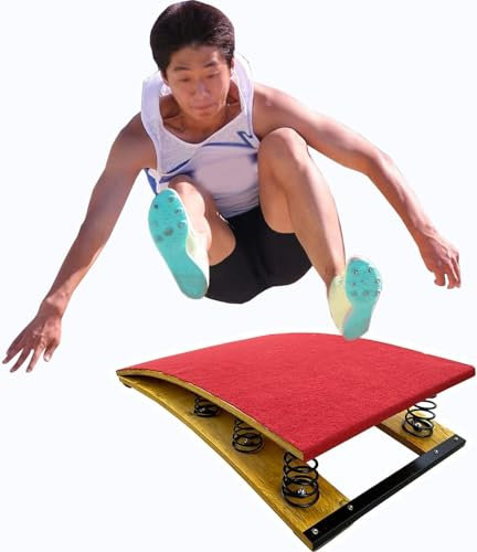 WOTZOV Gymnastik-Sprungbrett mit 6 Federn für Jugendliche und Erwachsene, Robustes Sprungbrett mit gebogenem Gewölbe, Sporttrainingsgerät für Zuhause/im Fitnessstudio/