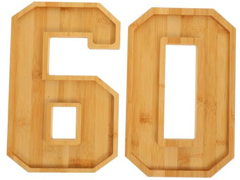 TOPBATHY Wooden Number 60 Charcuterie Tray Large Capacity Serving Plate Elegant Fruit Snack Storage for Parties Celebrations