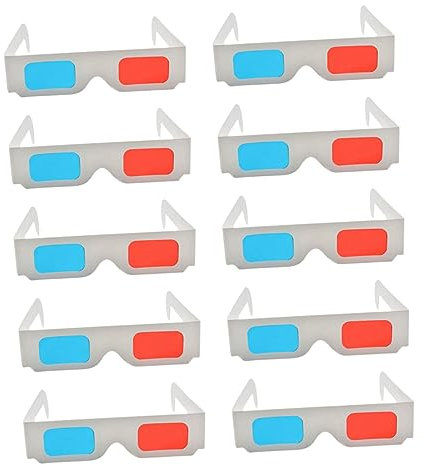 CIYODO 50 Pezzi Occhialini 3d Anaglifi in Cartone Doppio Strato 250g Leggeri e Confortevoli per Film e Video 3d Ragazzo Ragazza