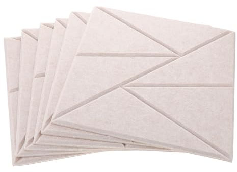 ibasenice 6 Pack Self-adhesive Acoustic Foam Insulation Panels for Movie Theater Office Noise Dampening Polyester Fiber Wall Boards