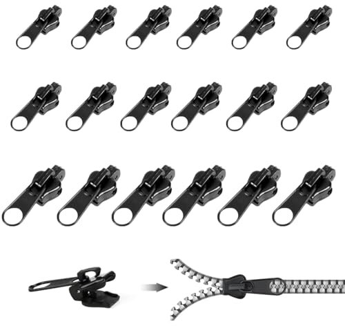 18 Stück zipper repair kit, reißverschluss schieber, reißverschluss zipper ersatz in Drei Größen, Fix Ersatzteile Reißverschlüsse Für Rucksäcke, Koffer, Jacken