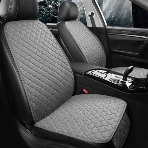 JJNIENUS Auto SitzbezüGe Für FIAT Panda 3. Series (Type 169) 2003-2024, Universal Vorne Hinten Leinen Autositzkissen Sets Sitzschoner Atmungsaktiv Schonbezüge Bequem Innenraum Zubehör,D/Gray
