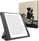 kwmobile Cover for Amazon Kindle Scribe (2022/2024) Case - E-Reader PU Leather Protection - Built In Pen Holder - eBook Magnetic Stand - Girl and Books