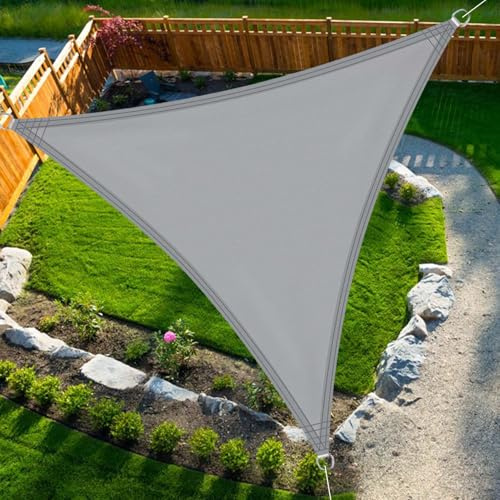 SRHIMEOS Vela Ombreggiante Triangolare Traspirante 6x6x6m, Telo Parasole Terrazza Antivento, Tende a Vela per Esterno Impermeabile, Protezione UV 95% Tessuto Ombra con Corde