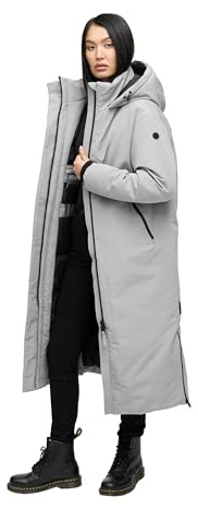 Navahoo Damkappa med magnetisk täcklist och ryggsäckshållare, varm vinterjacka, snövakt 14 XS-5XL, GRÅ, XXL