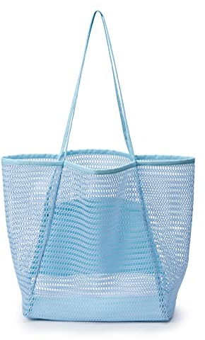 Alomejor Stilvolle Netz-Strandtasche, Praktische, Schnell Trocknende Freizeittasche für Damen und Herren, Schule, Fitnessstudio, Picknicktasche (Alomejorwf9s0nucdx-220706SU01-8)