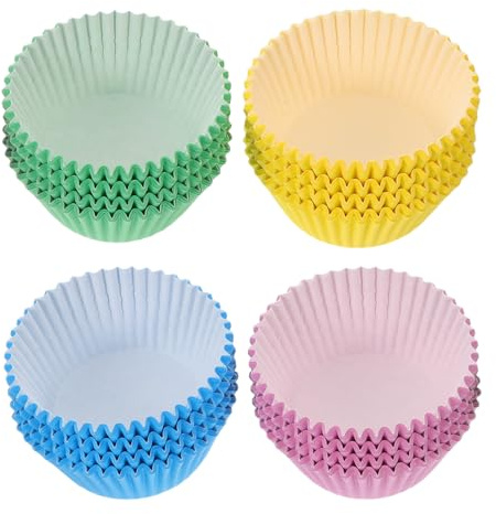 MUELODSIC 400 piezas Molde para Magdalenas Papel Antiadherente Unidades Resistentes al Calor Colores Pastel para Fiestas y Horneado Diario