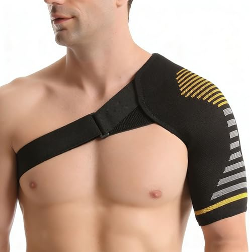 Heyung Rotator Cuff Shoulder Support Brace for Men and Women,Adjustable Shoulder Strap,Adjustable Shoulder Compression,Shoulder Brace for Relieve Pain,Sleep,Joint Dislocation,Injury(S/M)