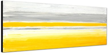 Augenblicke Wandbilder Keilrahmenbild Wandbild 150x50cm Kunstmalerei grau gelb weiß abstrakt
