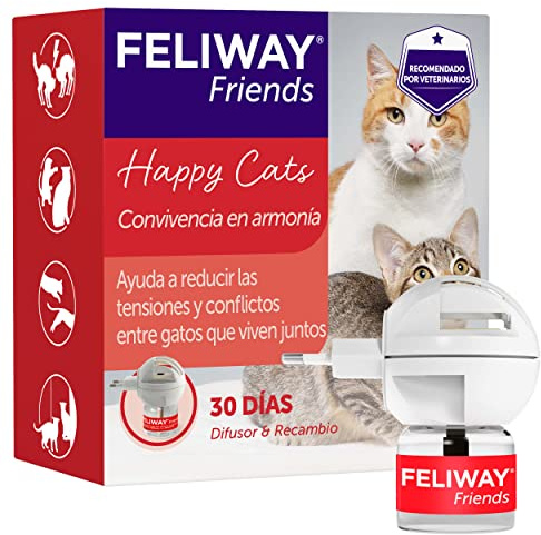 FELIWAY Friends - Difusor + Recambio de feromonas calmantes para Gatos (30 días, 48 ​​ml) - Ayuda a Crear armonía y a Reducir conflictos Entre Gatos Que Viven Juntos. Recomendado por Veterinarios