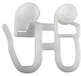 prodecoshop Schleuderwagen mit Faltenhaken für Vorhangschienen mit 4 mm Innenlaufbreite, 20 Stück, für Schleuderstäbe