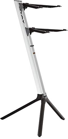 STAY Slim Keyboardständer mit 2 Ebenen oberste Stufe, gebogen silber