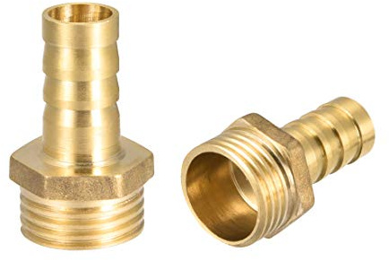sourcing map 2 stycken slagnippel mässing slanganslutning slanganslutning slanganslutning kontakt adapter slangadapter 12 mm mothake x G1/2-röradapter
