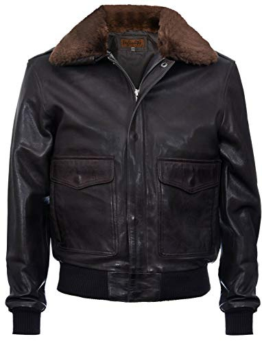 Infinity Leather Herren Air Force A2 USAF Braun Pilotenkombi Fliegerjacke Aus Echtem Leder S