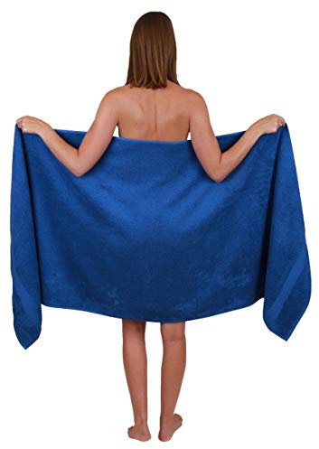 Betz Saunatuch Saunatücher groß XXL Größe 80 x 200 cm Badetuch Badetücher Palermo 100% Baumwolle Farbe blau