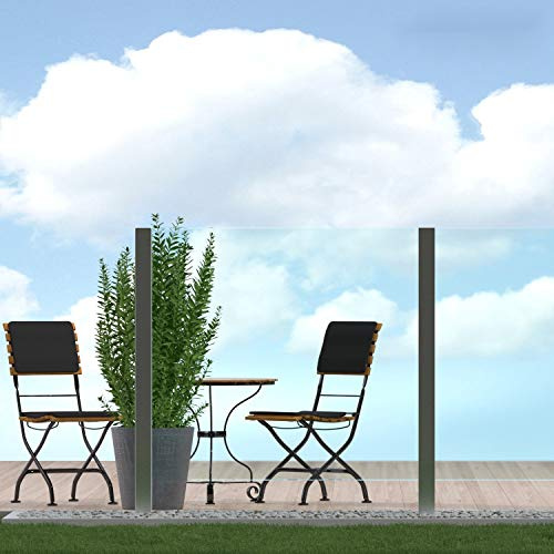 Bijon Windschutz Terrasse Glas, Glaszaun, Garten, Klarglas PG4-L | 183,5x113,5cm