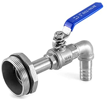 QWORK Drum Faucet for 55 Gallon Steel/Plastic Drum, 2 Stainless Steel Barrel Faucet with 90 Degree 3/4 Outlet and EPDM Gasket, No Leaking, for Water, Diesel, Gasoline, Other Liquids
