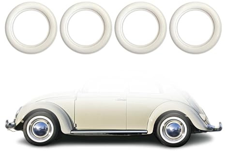 OMAC 4X 13 Weißwandringe Weiß Weißwandreifen Echt Gummi Auto Tuning