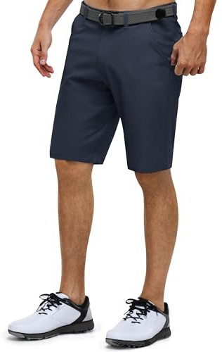 33,000ft Pantalones Cortos de Golf para Hombre, Pantalones Cortos de Senderismo al Aire Libre, Protección Solar UPF 50+, Pantalones Cortos Casuales Transpirables y Ligeros, Azul Marino 34