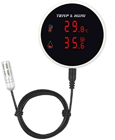 Trjgtas Tuya WiFi Sensor de temperatura y humedad Sonda al aire libre Pantalla LCD Digital Termómetro Interior Higrómetro Enchufe Europeo
