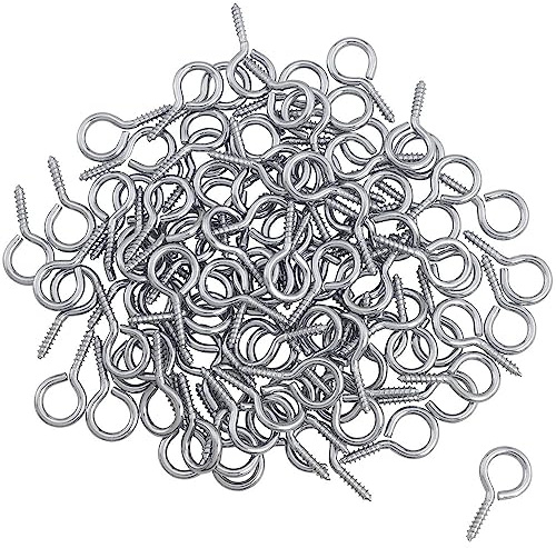 Heuskay 200 viti ad anello piccole da 14 mm, occhielli a vite, ganci per viti, occhielli per viti, ganci, viti autofilettanti per la creazione di gioielli, fai da te, artigianato in legno