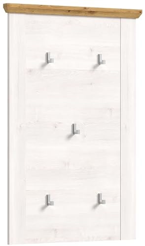 xonox.home Garderobe Verona Garderobenpaneel Wandgarderobe Garderobepaneel Wandpaneel Flurpaneel in Sibiu Lärche Nb. Absetzung Artisan Eiche Nb., ca. 68x103x4 cm